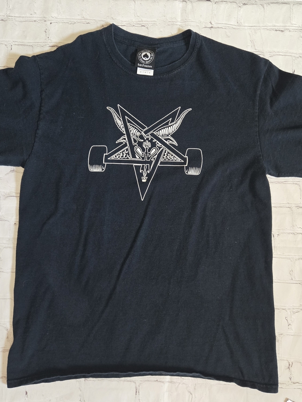 Thrasher Black Short-Sleeve T-Shirt with White Goat Skate Graphic